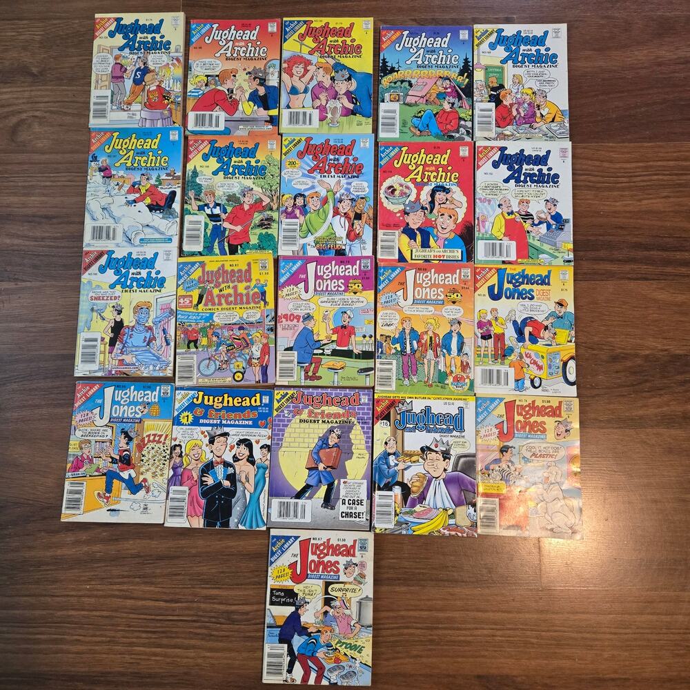 Lot of 21 Vintage Jughead & Archie Comics Digest Magazines - Numbers 1-200